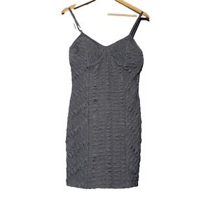 y2k forever 21 Ruched babydoll mini dress L black fairy grunge whimsigoth